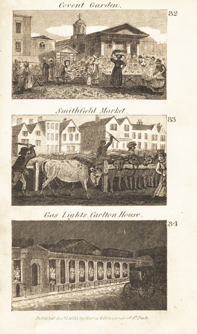 Handler i Regency England: Covent Garden, Smithfield Market og gasslys på Carlton House av Isaac Taylor