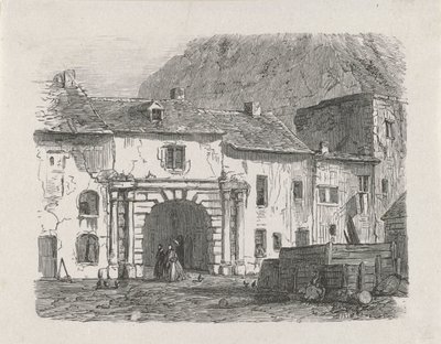 Port i Claussen-forstaden til Luxembourg by av Isaac Weissenbruch