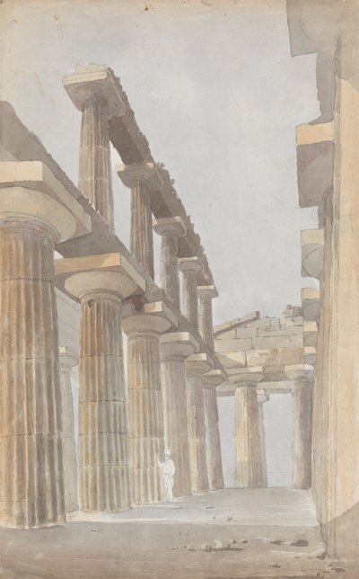 Interiøret i det store tempelet i Paestum av Isaac Weld
