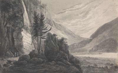 Fjelllandskap med inskripsjon til Salomon Gessner (Sveits) av Isaac Weld