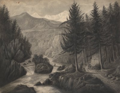 På Zwcilutzen - nær Interlaken / kantonen Bern / Jungfrau i det fjerne av Isaac Weld