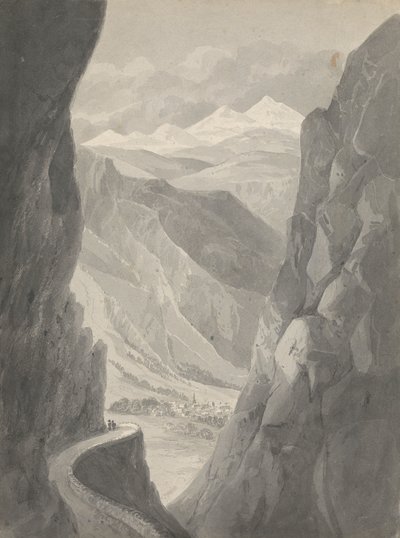 Pass of the Gemmi/ Descending til Leukas Bad (Sveits) av Isaac Weld