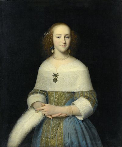 Portrett av en ung kvinne muligens Susanna Reael, 1656 av Isaack Luttichuys
