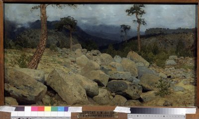 I Krim-fjellene. Maleri av Isaac (Isaac) Ilyich Levitan (1860-1900), olje på lerret av Isaak Ilyich Levitan
