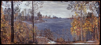 Senhøst (Late Automn). Maleri av Isaak Izrailevich Brodsky (Brodsky) (1884-1939), olje på lerret av Isaak Israilevich Brodsky