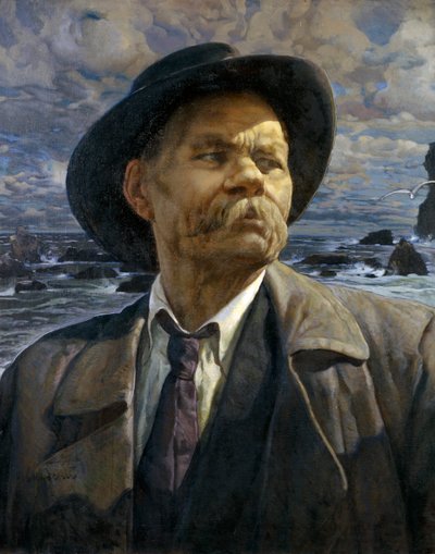 Portrett av forfatteren Maxim Gorky 1868-1939, 1936 av Isaak Israilevich Brodsky
