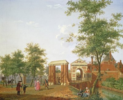 Utsikt over Zylpoort, Harlem, 1780 av Isaac Ouwater
