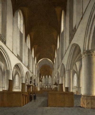 Interiør av Saint Bavo, Haarlem, 1680. av Isaak van Nickele