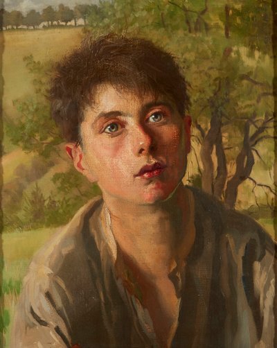 The Young Shepherd Boy (olje på lerret) av Isabel Codrington