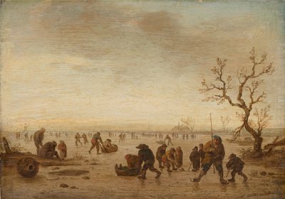 Skaters on the Ice, ca. 1642-45 (olje på eiketre) av Isack van Ostade