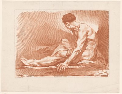 Studer sittende mann av Isak Henningsen