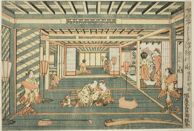 Perspektivbilde av et stort rom (Senjojiki uki-e no zu) av Ishikawa Toyonobu