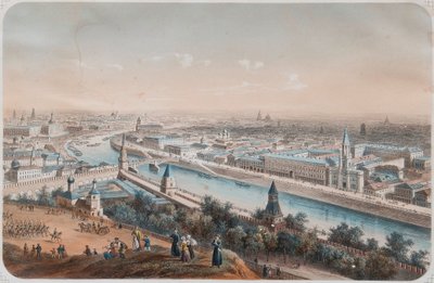 Panoramautsikt over Moskva, 1820-tallet av Isidore Laurent Deroy