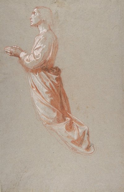 Engel øvre register, studie for veggmalerier i kapellet Saint Remi, Sainte-Clotilde..., 19t av Isidore Pils