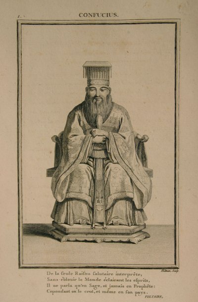 Portrett av den kinesiske tenkeren og sosialfilosofen Confucius, 1788 av Isidore Stanislas Helman