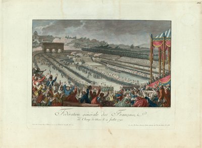 Federasjonens festival på Champ de Mars 14. juli 1790, 1790. av Isidore Stanislas Helman
