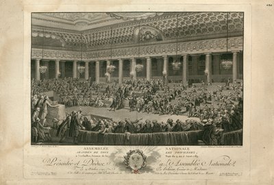 Natten til 4. august 1789 i nasjonalforsamlingen 1790. av Isidore Stanislas Helman