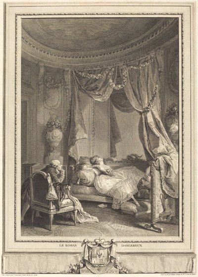 Den farlige romanen av Isidore Stanislas Helman after Nicolas Lavreince