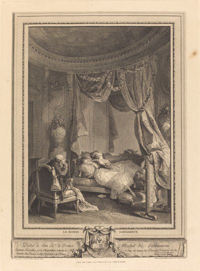 Den farlige romanen av Isidore Stanislas Helman after Nicolas Lavreince