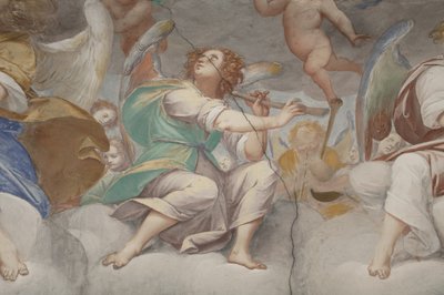 Engler, musikerengler og puttos, detalj av paradis med evig far, ca. 1623-34 (detalj av 3496185) av Isidoro Bianchi