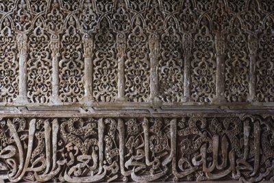 Detalj av interiørdesignmotiv i Prinsessetårnet (Torre de los Infantes) (stein) av Islamic School