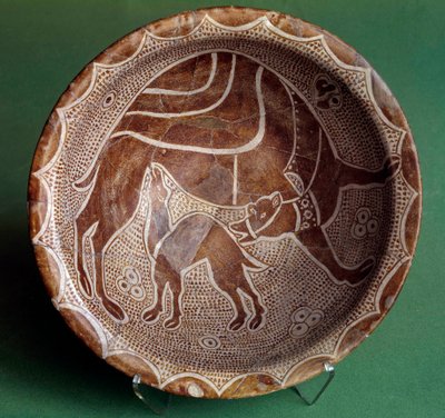 Islamsk kunst: kuttet til kamelen som ammer babyen hennes. Fra Irak. 10. århundre. Paris, Louvre-museet av Islamic School
