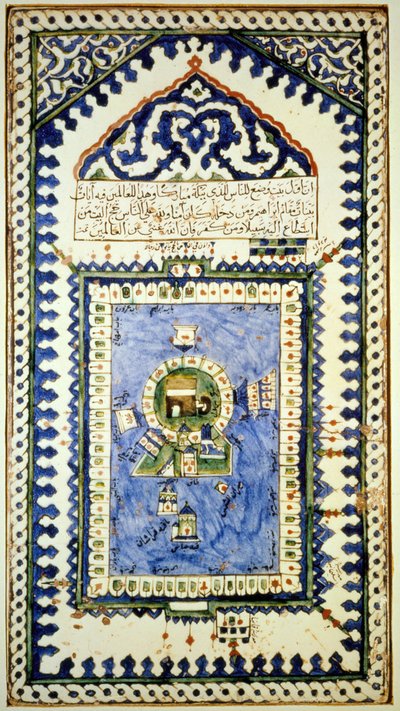Kart over Mekka - keramikk, Istanbul museum for muslimsk kunst av Islamic School