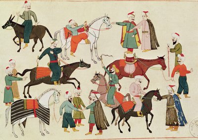 Ms 1671 A Horse Market, ca. 1580 av Islamic School