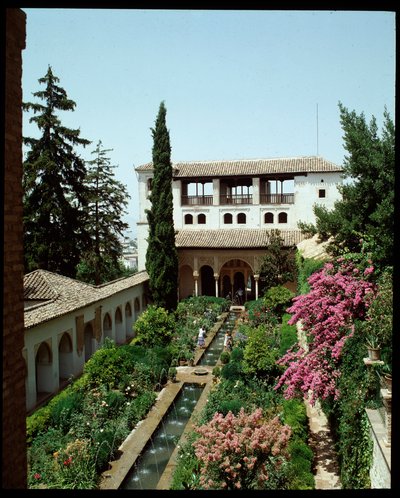 Utsikt over Generalife-palasset og sommerhagene av Islamic School