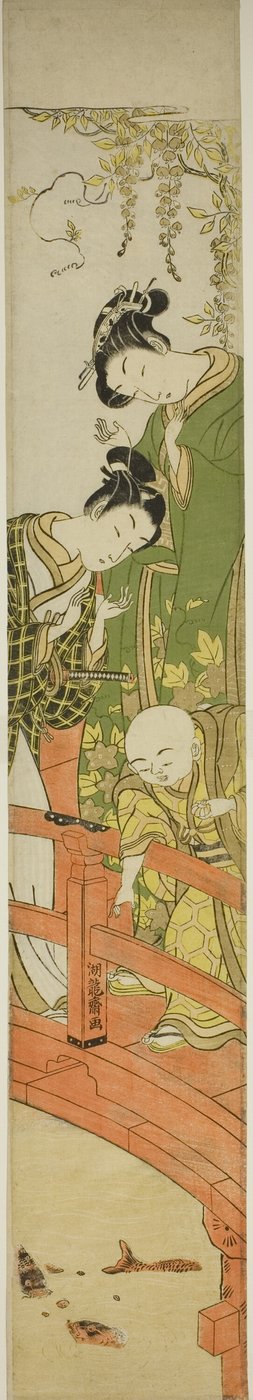 Mater karpene på Kameido av Isoda Koryusai