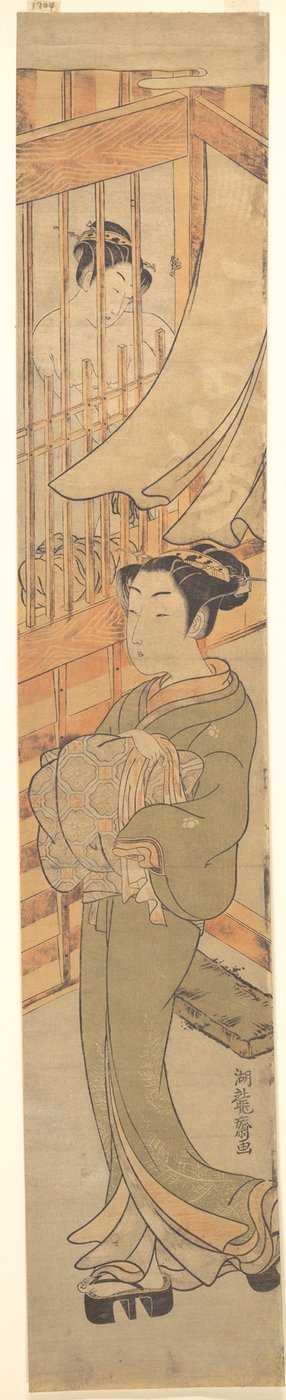 I Yoshiwara-distriktet av Isoda Koryusai