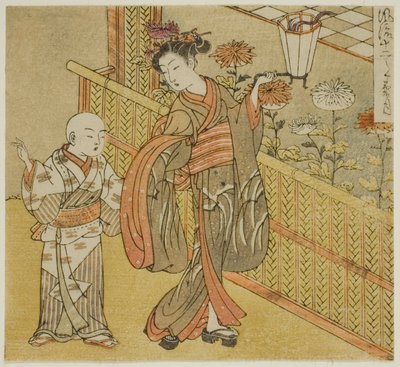 Den niende måneden (Kikuzuki), fra serien "Fashionable Twelve Months (Furyu juni tsuki)" av Isoda Koryusai
