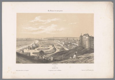Utsikt over Dieppe fra slottet Dieppe. Vue générale prize du Château (tittel på objekt) Contemporary France (serietittel) La France de nos jours (serietittel på objekt) av Isodore Laurent Deroy