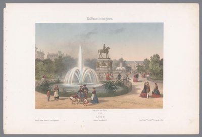 Zicht op de Place Napoléon te Lyon Lyons. Plasser Napoleon (tittel på objekt) Hedendaags Frankrijk (serietittel) Frankrike i dag (serietittel på objekt) av Isodore Laurent Deroy