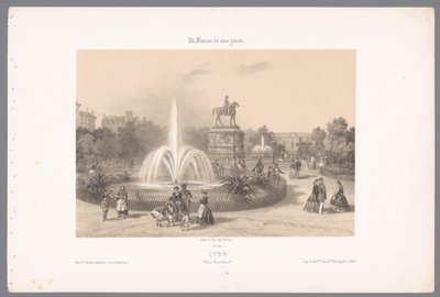 Zicht op de Place Napoléon te Lyon Lyons. Plasser Napoleon (tittel på objekt) Hedendaags Frankrijk (serietittel) Frankrike i dag (serietittel på objekt) av Isodore Laurent Deroy