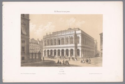 Utsikt over operahuset i Lyon Lyons. Le Grand Theatre (tittel på objekt) Contemporary France (serietittel) La France de nos jours (serietittel på objekt) av Isodore Laurent Deroy