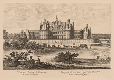 Utsikt over Palace of Chambord fra inngangen av Israël Silvestre