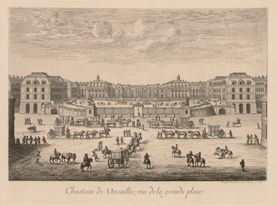 Utsikt over slottet i Versailles, fra hovedtorget av Israël Silvestre