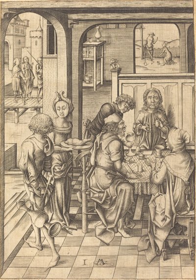 Kristus i Emmaus av Israhel van Meckenem