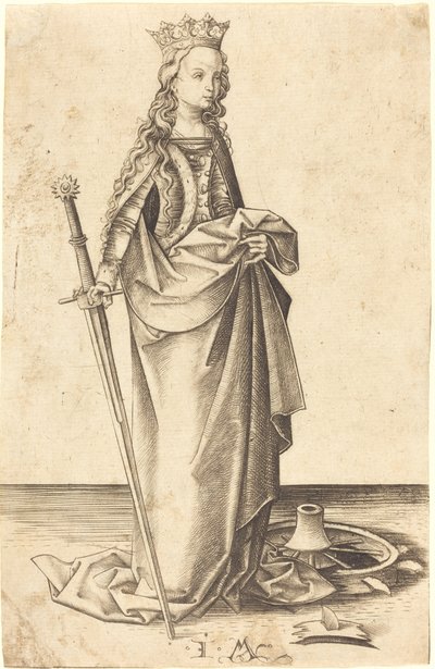 Saint Catherine av Israhel van Meckenem