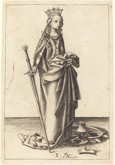Saint Catherine av Israhel van Meckenem