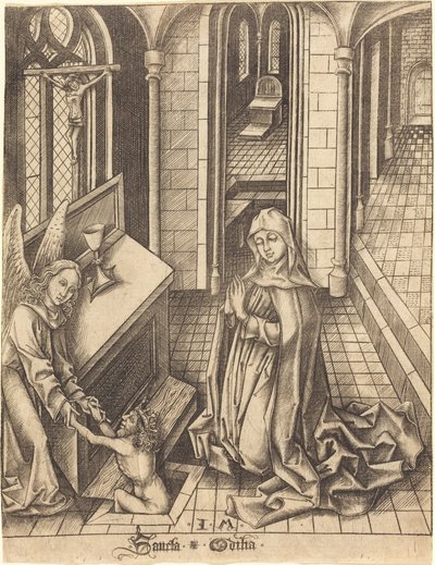 Saint Ottilia, ca. 14751480. av Israhel van Meckenem