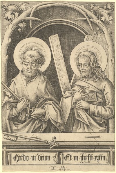 De hellige Peter og Andreas av Israhel van Meckenem