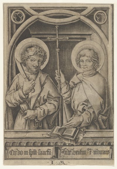 St. Bartholomew og St. Philip, fra The Apostles, 1435-1503. av Israhel van Meckenem