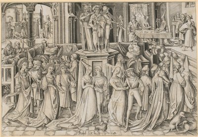 Tanz am Hof des Herodes av Israhel van Meckenem