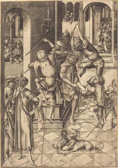 The Crowning with Thorns, ca. 1480. av Israhel van Meckenem