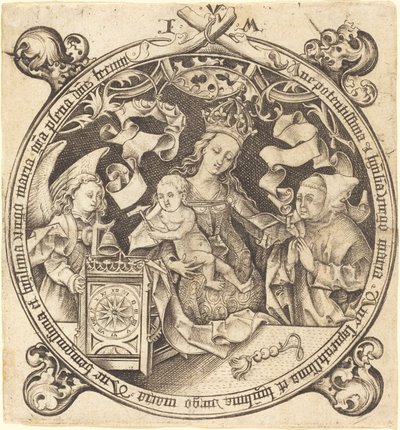 Madonnaen med klokken, ca. 1490. av Israhel van Meckenem