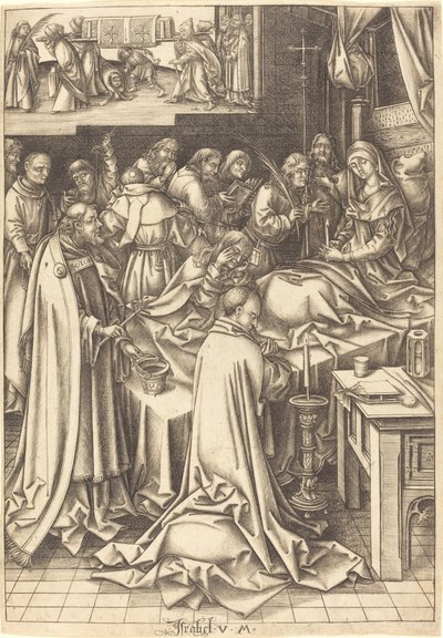 Jomfruens død av Israhel van Meckenem after Hans Holbein the Elder