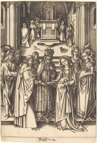 Jomfruens ekteskap av Israhel van Meckenem after Hans Holbein the Elder