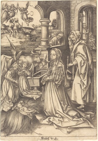 Fødselen av Israhel van Meckenem after Hans Holbein the Elder